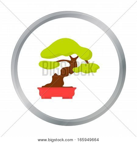 Bonsai icon in cartoon style isolated on white background. Japan symbol vector illustration.