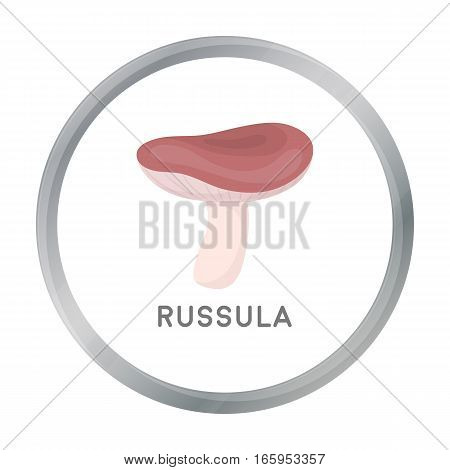 Russula icon in cartoon style isolated on white background. Mushroom symbol vector illustration.