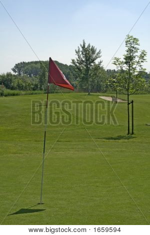 Flag på golfbanen