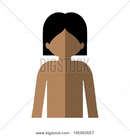 half body man with nude chest and middle shadow vector illustration
