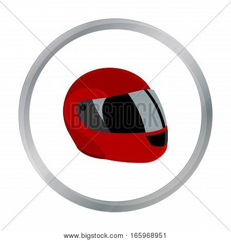 Motorcycle helmet icon cartoon. Single sport icon from the big fitness, healthy, workout cartoon. - stock vector