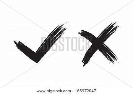 Tick And Cross Signs Brush