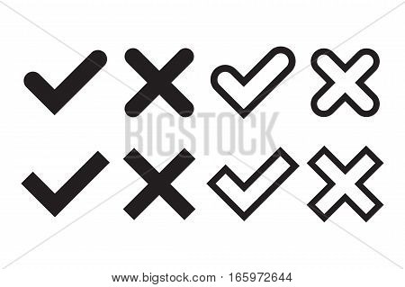 Tick And Cross Signs Simple
