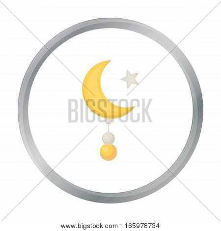 Crescent and Star icon in cartoon style isolated on white background. Religion symbol vector illustration.