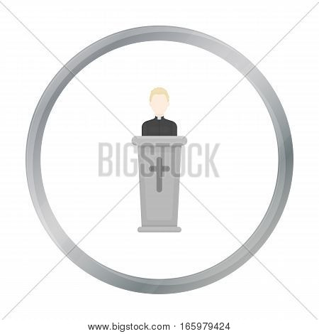 Priest icon in cartoon style isolated on white background. Religion symbol vector illustration.