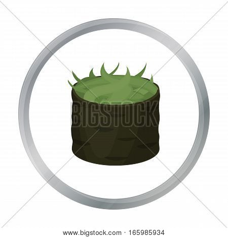 Gunkan maki icon in cartoon style isolated on white background. Sushi symbol vector illustration.
