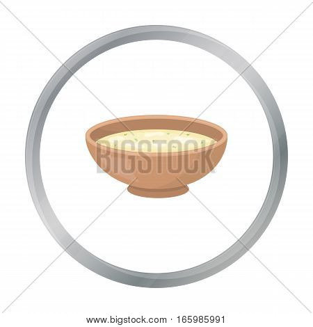 Miso soup icon in cartoon style isolated on white background. Sushi symbol vector illustration.
