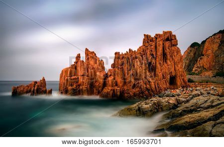Red Rocks in Arbatax on Sardegna Island Italy