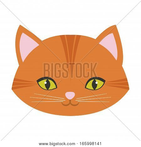 cute cat face pink nose mustache vector illustration eps 10