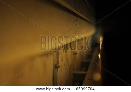 Abstract shot of a slit between object and wall
