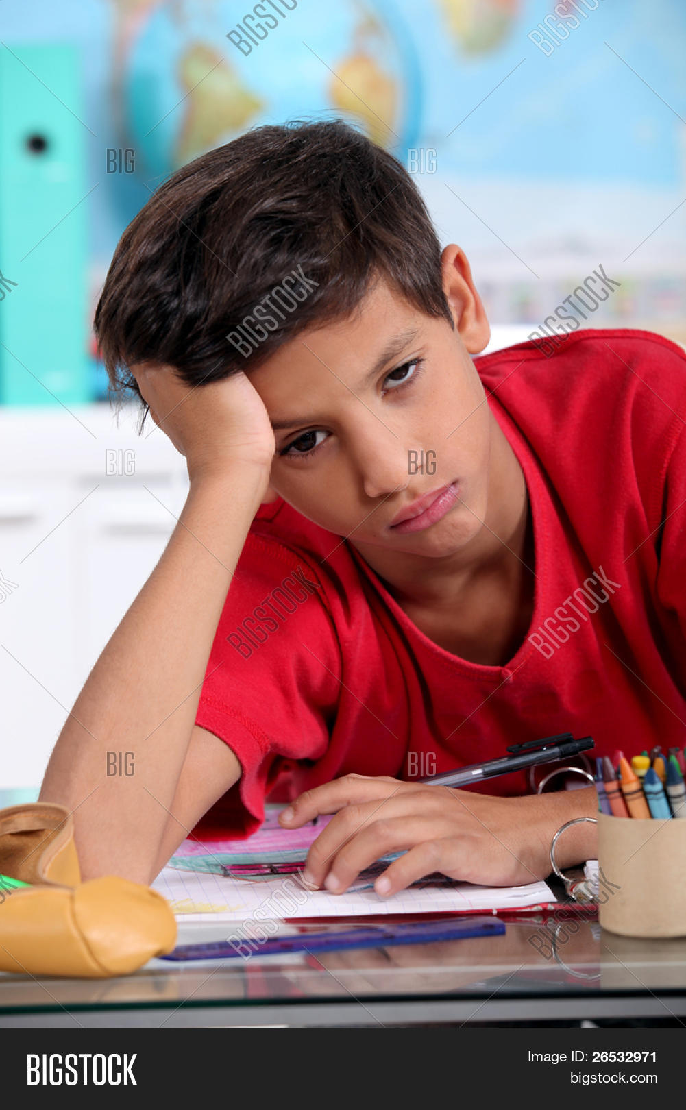 Bored Little Boy Image & Photo (Free Trial) Bigstock