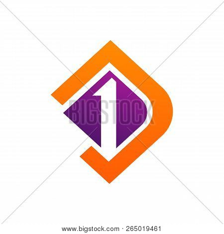Square Letter D And Number One Logo Vector