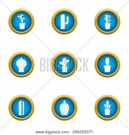 Thorn Shrub Icons Set. Flat Set Of 9 Thorn Shrub Vector Icons For Web Isolated On White Background