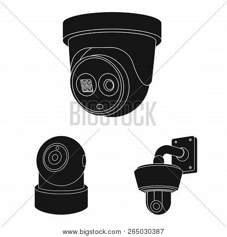Isolated Object Of Cctv And Camera Symbol. Collection Of Cctv And System Vector Icon For Stock.