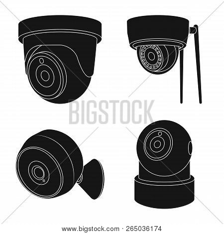 Isolated Object Of Cctv And Camera Logo. Collection Of Cctv And System Vector Icon For Stock.