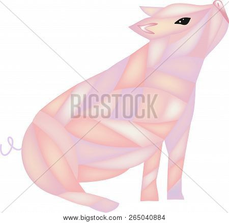 Vector Pig, Pink Animal, Symbol Of The New Year, Hog Sitting, Domestic Cattle, Beast Of Pink Striped