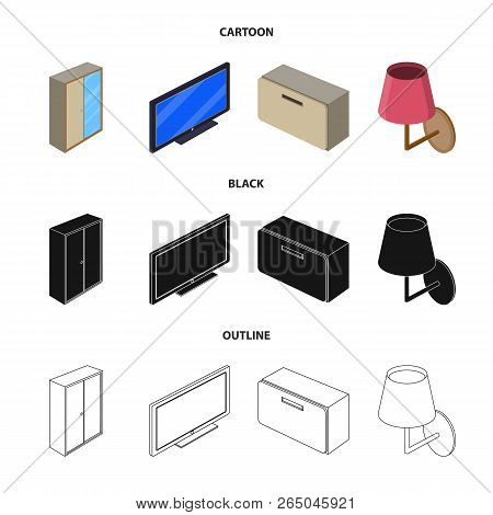 Vector Illustration Of Bedroom And Room Icon. Set Of Bedroom And Furniture Stock Vector Illustration