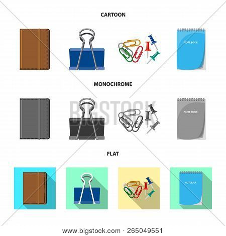 Isolated Object Of Office And Supply Logo. Set Of Office And School Vector Icon For Stock.