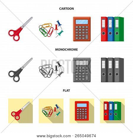 Vector Design Of Office And Supply Symbol. Set Of Office And School Stock Vector Illustration.
