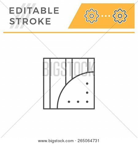 Gypsum Plasterboard Line Icon Isolated On White. Editable Stroke. Vector Illustration