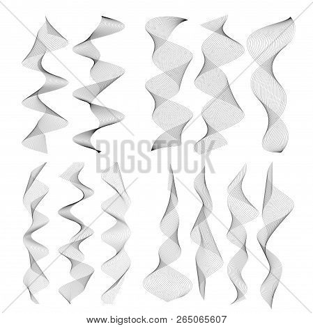 Wavy Lines Form Spiral Ribbon Design Element Effect 3D52