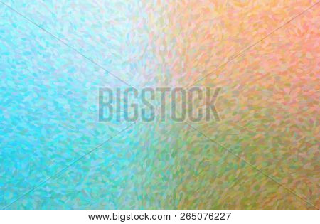 Illustration Of Blue, Orange And Green Impressionist Pointlilism Horizontal Background Digitally Gen