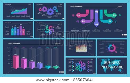 Business Infographic Presentation Slide Design Set Can Be Used For Workflow Layout, Annual Report, W
