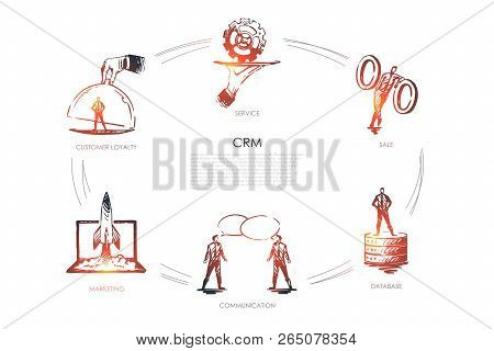 Cmr, Sale, Data Base, Communication, Marketing, Customer Loyality Vector Set
