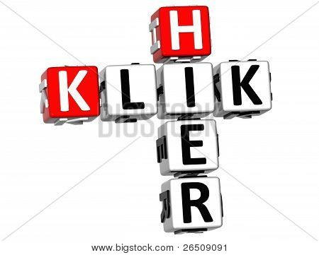 3D Klik Hier Kreuzworträtsel