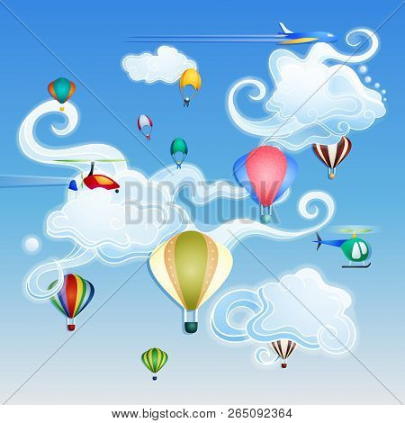 Vector Deco Illustration. Day Flights. Flat Style