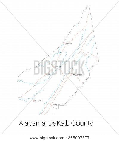 Detailed Map Of Dekalb County In Alabama, Usa
