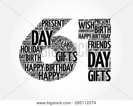 Happy 61st Birthday Word Cloud Collage Concept