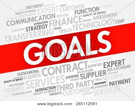 Goals Word Cloud Collage, Business Concept Background
