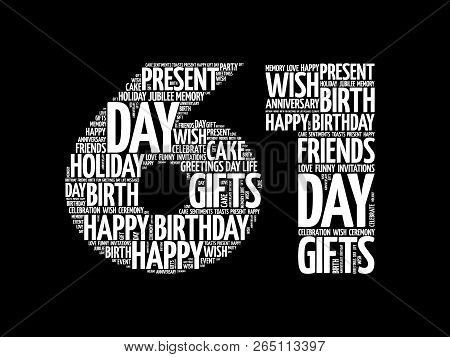 Happy 61st Birthday Word Cloud Collage Concept