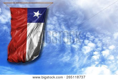 Flag Of Chile With Place For Your Text