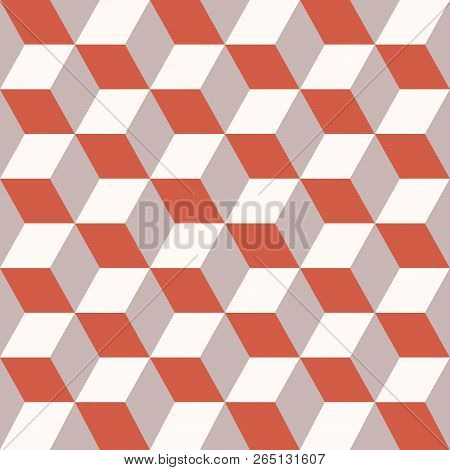 Seamless Pattern Of Colored Cubes. Endless Multicolored Cubic Background. Cube Pattern. Cube Vector.