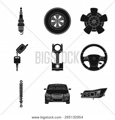 Vector Design Of Auto And Part Logo. Collection Of Auto And Car Vector Icon For Stock.