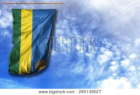 Flag Of Rwanda With Place For Your Text