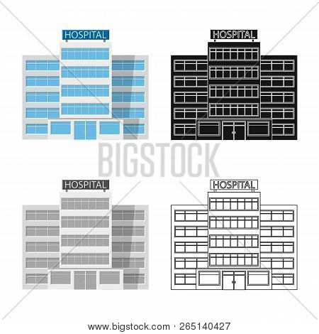 Vector Design Of Building And Front Sign. Collection Of Building And Roof Stock Vector Illustration.