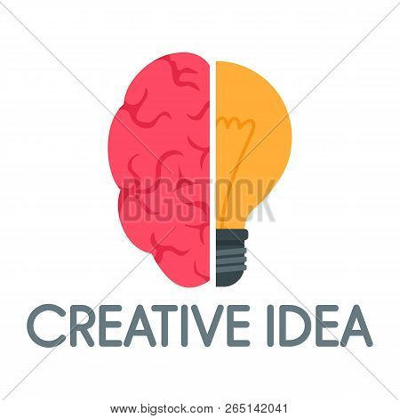Creative Idea Mind Logo. Flat Illustration Of Creative Idea Mind Logo For Web Design