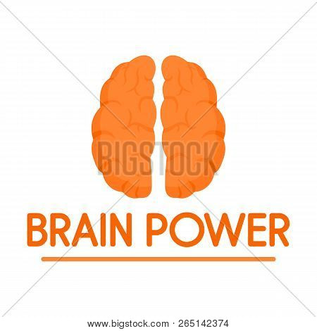 Human Brain Power Logo. Flat Illustration Of Human Brain Power Logo For Web Design