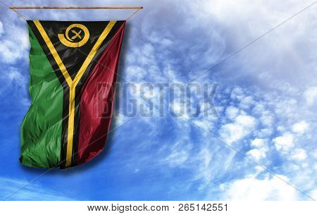 Flag Of Vanuatu With Place For Your Text