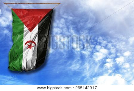 Flag Of Western Sahara With Place For Your Text