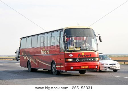 Rostov Region, Russia - July 16, 2009: Intercity Coach Bus Setra S215hd At The Interurban Freeway.