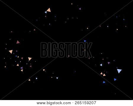 Blast, Burst, Moved Particles, Vector Explosion Background. Broken Glass, Triangle Memphis Grunge Fr