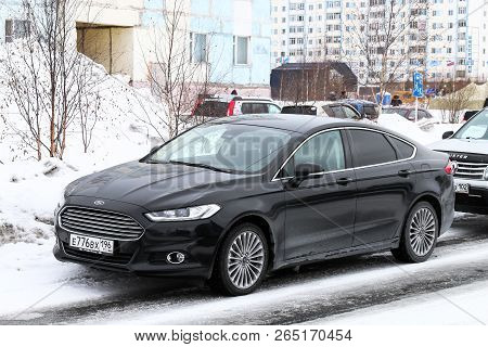 Nadym, Russia - March 5, 2017: Motor Car Ford Mondeo In The City Street.