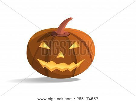 Pumpkin Vector Single Is Isolated With White Background, Halloween Days Celebration, Vector Art And 