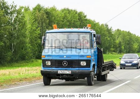 Bashkortostan, Russia - August 20, 2011: Tow Truck Mercedes-benz T2 At The Interurban Road.