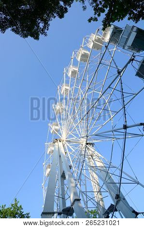 Old Carousel On The Coastal Boulevard In Baku.old Ferris Wheel.azerbaijan.