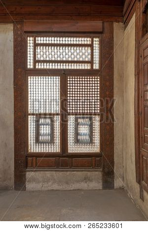 Interleaved Grunge Wooden Window (mashrabiya), Medieval Cairo, Egypt